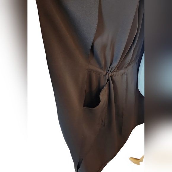 Cleo Draw String Long Black Lightweight Cardigan - Picture 5 of 8